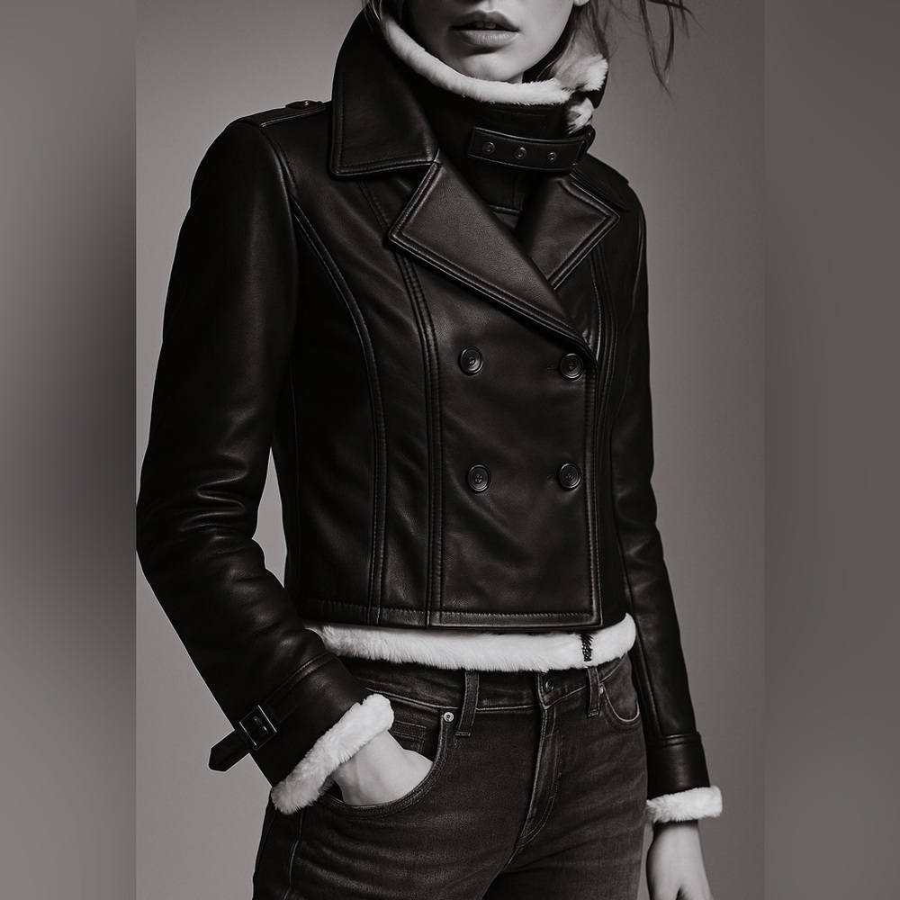Armani Jeans Black Leather Jacket